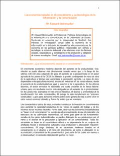 Portada las economias basadas en el conocimiento y las tecnologias de la informacion y la comunicacion