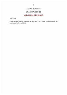 Portada La agrupación de los amigos de Durruti