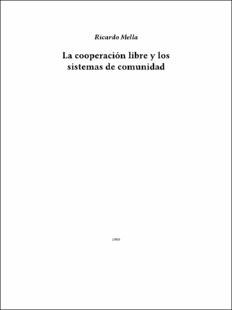 Portada La cooperación libre y los sistemas de comunidad