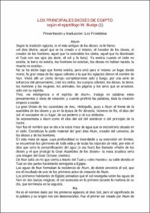 Portada los principales dioses de egipto seg&uacute;n el egiptologo W. Budge