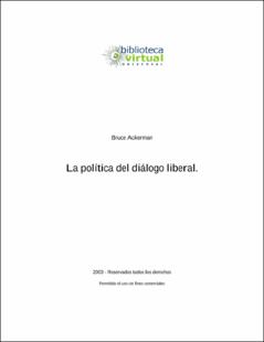 Portada La política del diálogo liberal