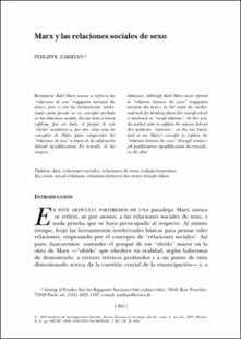Portada Marx y las relaciones sociales de sexo