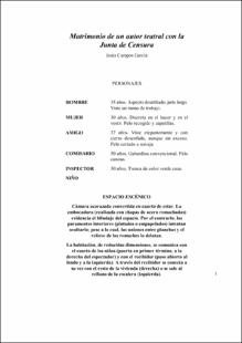 Portada Matrimonio de un autor teatral con la Junta de Censura