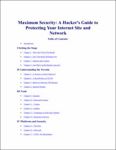 Portada Maximun security : a hacker's guide to protecting your internet site and network