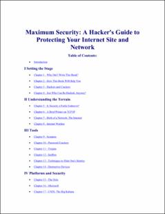 Portada Maximun security : a hacker's guide to protecting your internet site and network