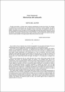 Portada Memorias del subsuelo