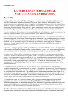 Portada La tercera internacional y su lugar en la historia