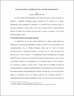 Portada Las etapas de la teoría racial nacionalsocialista