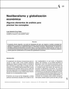 Portada Neoliberalismo y globalización económica