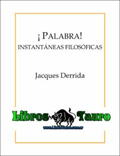 Portada Palabra instantaneas filosoficas