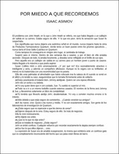 Portada Por miedo a que recordemos