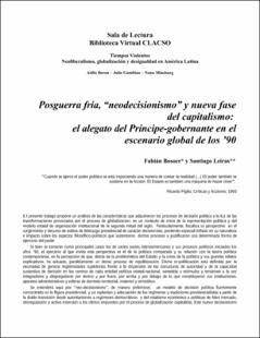 Portada Posguerra fría neodecisionismo y nueva fase del capitalismo
