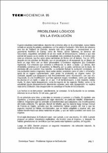 Portada Problemas lógicos en la evolución
