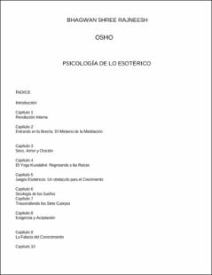 Portada Psicología de lo esotérico