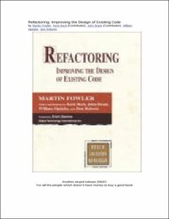 Portada Refactoring : Improving the design of existing code