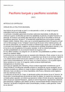 Portada Pacifismo burgués y pacifismo socialista