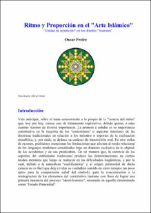 Portada Ritmo y proporción en el arte islámico