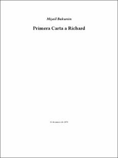 Portada Primera carta a Richard