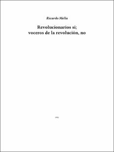 Portada Revolucionarios sí; voceros de la revoluciónno