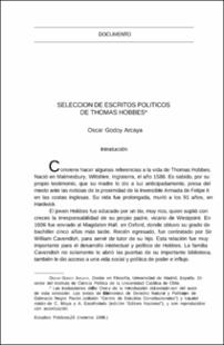 Portada Selección de escritos políticos deThomas Hobbes