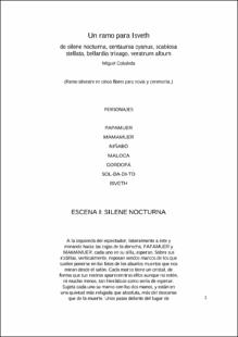 Portada Un ramo para Isveth: de silene nocturna, centaurea cyanus, scabiosa stellata, bellardia trixago, veratrum álbum