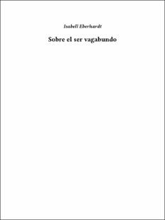 Portada Sobre el ser vagabundo