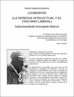 Portada La derecha intelectual y el fascismo liberal : subcomandante insurgente Marcos