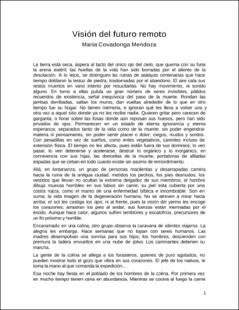Portada Visión del futuro remoto
