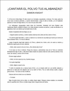 Portada Cantará el polvo tus alabanzas