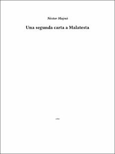 Portada Una segunda carta a Malatesta