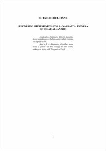 Portada El exilio del cisne : (recorrido impresionista por la narrativa pionera de Edgar Allan Poe)