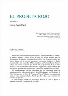 Portada El profeta rojo : Alvin Maker II