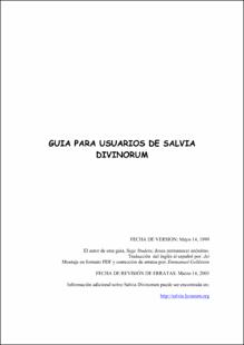 Portada Guía sobre el uso de la salvia divinorum