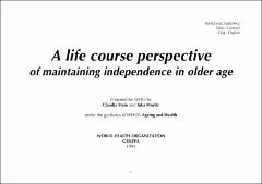 Portada A life course perspective of maintaining independence in older age