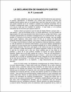 Portada La declaración de Randolph Carter