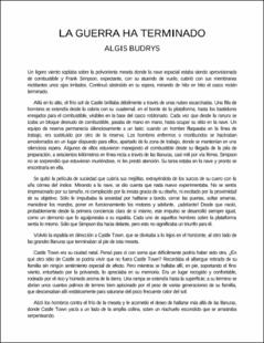 Portada La guerra ha terminado