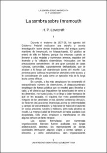 Portada La sombra sobre Innsmouth