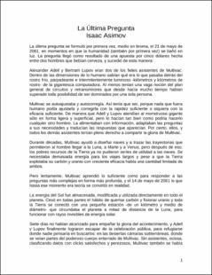 Portada La &uacute;ltima pregunta