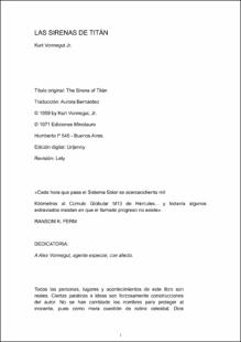 Portada Las sirenas de Titán