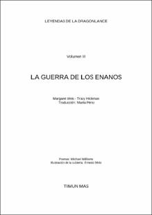 Portada Leyendas de dragonlance. Volumen II. La guerra de los enanos