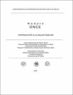 Portada Introducción a la salud familiar