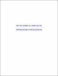 Portada Notas sobre el empleo de operaciones psicológicas