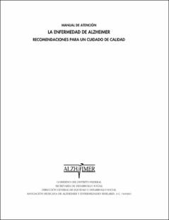 Portada La enfermedad de Alzheimer : recomendaciones para un cuidado de calidad