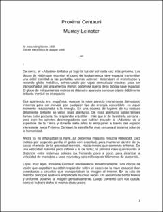 Portada Próxima centauri