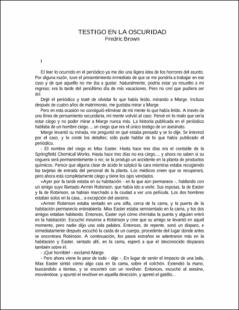 Portada Testigo en la oscuridad