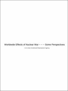 Portada Worldwide effects of nuclear war : Some Perspectives