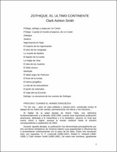 Portada Zothique, el último continente