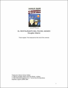 Portada El restaurante del fin del mundo