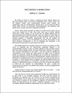 Portada Recuerdo a Babilonia