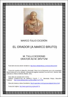 Portada El Orador : (a Marco Bruto)